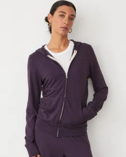 MONROW Supersoft Zip Up Hoody MIDNIGHTPLUM Discount